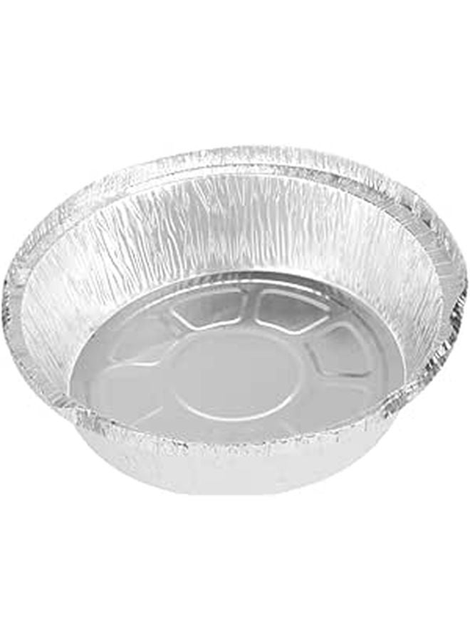 20 Pack Round Disposable Aluminum Foil Plates For Baking Pies Cakes Oven Safe Takeout Containers - Image 1