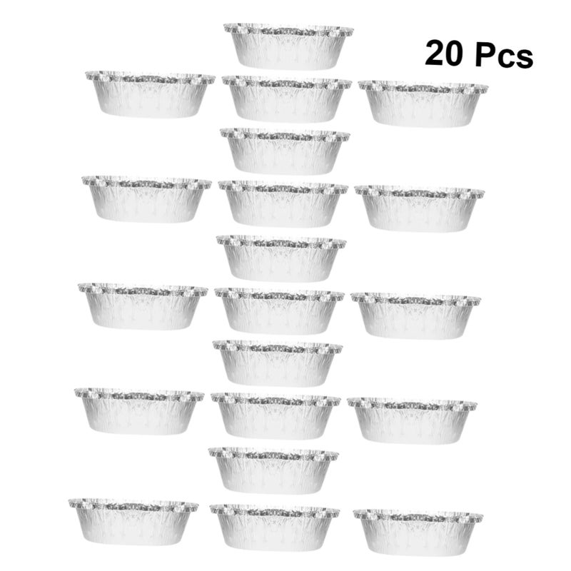 20 Pack Round Disposable Aluminum Foil Plates For Baking Pies Cakes Oven Safe Takeout Containers - Image 3