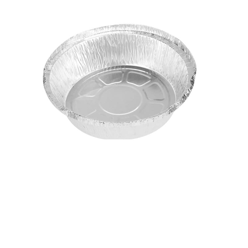 20 Pack Round Disposable Aluminum Foil Plates For Baking Pies Cakes Oven Safe Takeout Containers - Image 2