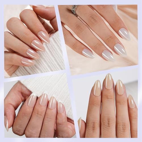 Misssix 6 Packs Press On Nails Almond, Misssix French Tip Press On Nails Short, Reusable Glue On Nails, Gel Fake Nails for Women, Stick On Nails Kit 15 Sizes-6 styles in total - Image 3