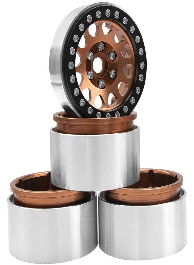 Vgoohobby 4Pack Vgoohobby Alloy 1.9" RC Beadlock Wheels Rims 12-Spoke Thickness 30mm Compatible with Axial SCX10 D90 Traxxas TRX4 RedCat Gen8 Tamiya CC01 1/10 RC Crawler Car (Titanium) - Image 3