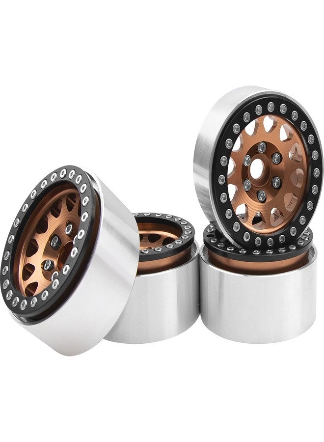 Vgoohobby 4Pack Vgoohobby Alloy 1.9" RC Beadlock Wheels Rims 12-Spoke Thickness 30mm Compatible with Axial SCX10 D90 Traxxas TRX4 RedCat Gen8 Tamiya CC01 1/10 RC Crawler Car (Titanium) - Image 1