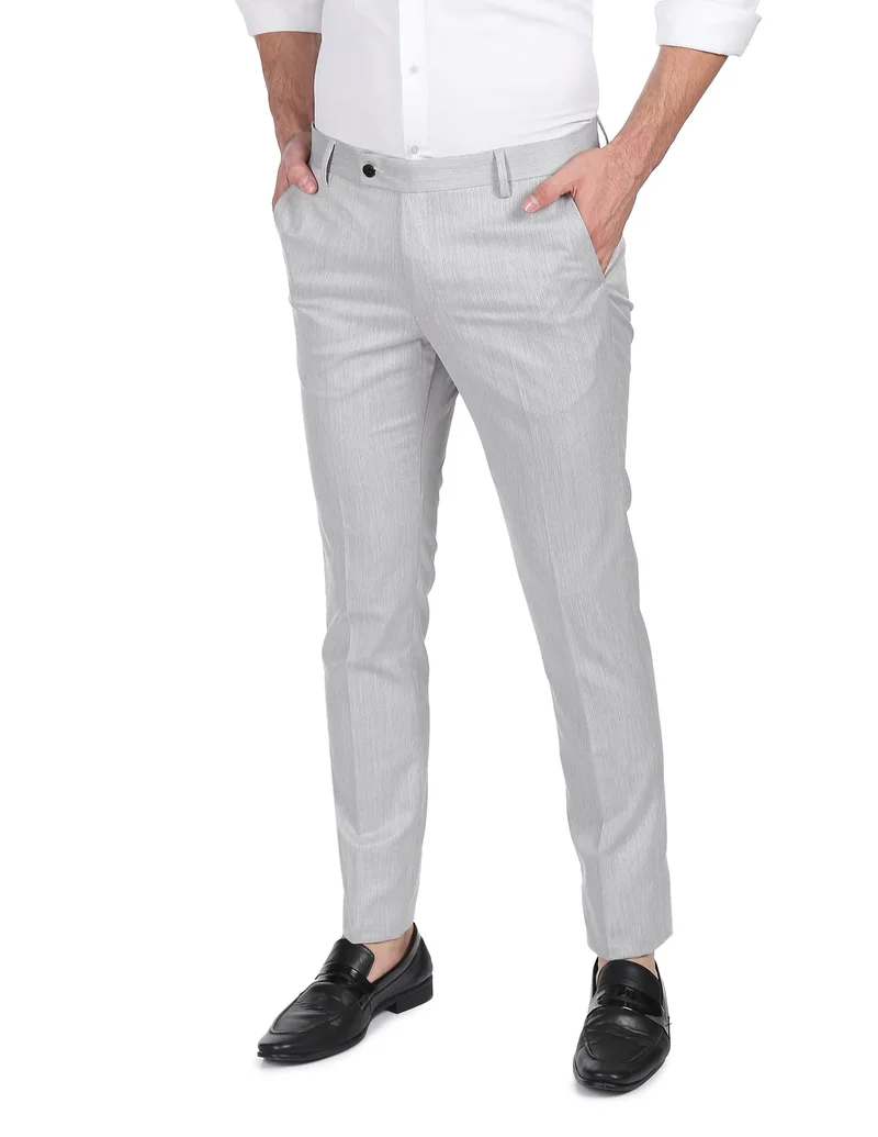 Hudson Tailored Fit Heathered Formal Trousers