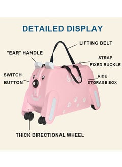 Generic Children'S Trolley Suitcase Can Be Ridden And Seated, Pink  - Image 2