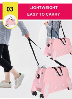 Generic Children'S Trolley Suitcase Can Be Ridden And Seated, Pink  - Image 5
