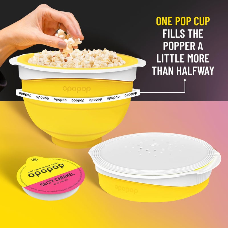 Opopop Microwave Popcorn - Pop Cups Salty Caramel 6-Pack, Non-GMO Gourmet Popcorn Kernels & Popcorn Flavoring, Caramel Popcorn, Gluten Free Snacks, Easy to Make and No Mess - Image 5