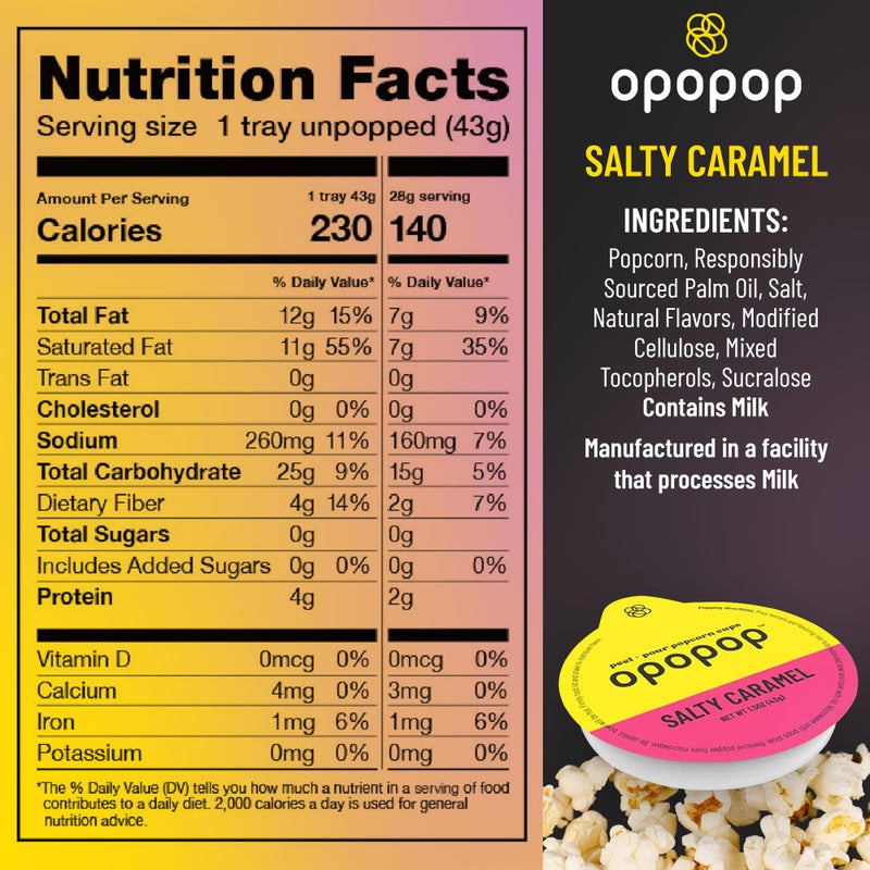 Opopop Microwave Popcorn - Pop Cups Salty Caramel 6-Pack, Non-GMO Gourmet Popcorn Kernels & Popcorn Flavoring, Caramel Popcorn, Gluten Free Snacks, Easy to Make and No Mess - Image 3