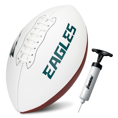 Franklin Sports NFL Philadelphia Eagles Autograph Football - Official Size White Panel Souvenir Football for Autographs + Signatures - NFL Team Fan Shop Memorabilia Football for Display - Image 1