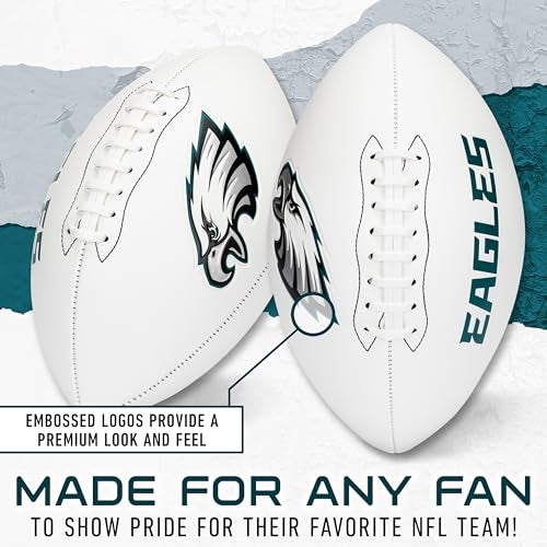 Franklin Sports NFL Philadelphia Eagles Autograph Football - Official Size White Panel Souvenir Football for Autographs + Signatures - NFL Team Fan Shop Memorabilia Football for Display - Image 3