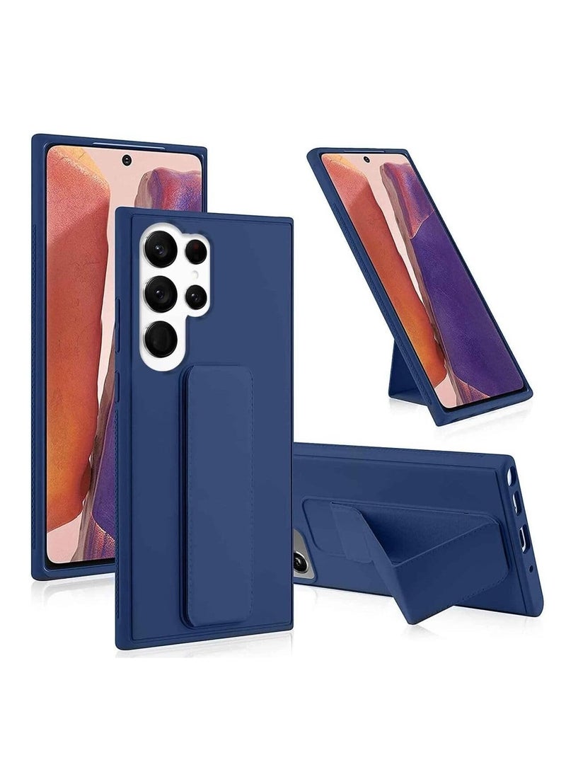 BORTONY Samsung Galaxy S25 Ultra Case Cover Back Stand Cover Magnetic Holder Silicone Horizontal & Vertical Kickstand Cover Wrist Strap Full protection Anti Fingerprint Case For Samsung Galaxy S25 Ultra - Image 1