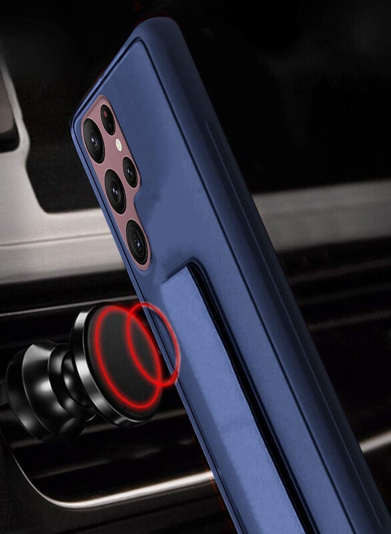 BORTONY Samsung Galaxy S25 Ultra Case Cover Back Stand Cover Magnetic Holder Silicone Horizontal & Vertical Kickstand Cover Wrist Strap Full protection Anti Fingerprint Case For Samsung Galaxy S25 Ultra - Image 3