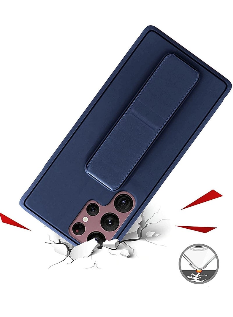 BORTONY Samsung Galaxy S25 Ultra Case Cover Back Stand Cover Magnetic Holder Silicone Horizontal & Vertical Kickstand Cover Wrist Strap Full protection Anti Fingerprint Case For Samsung Galaxy S25 Ultra - Image 5