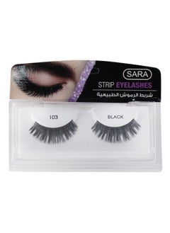SARA Sara Strip 103 Black Eyelashes – Natural-Looking, Reusable False Lashes for Full Volume & Length  - Image 1