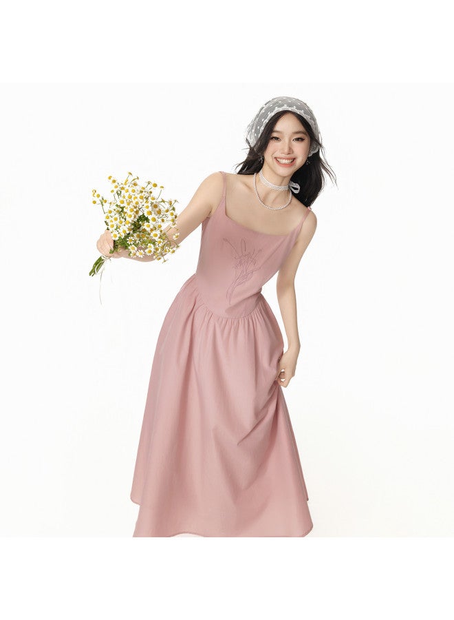 EPTISON Women's Sleeveless Dress 2025 Summer New Retro Waist-cinching Maxi Dress With Back Cutout Design And Flared Skirt - Image 3