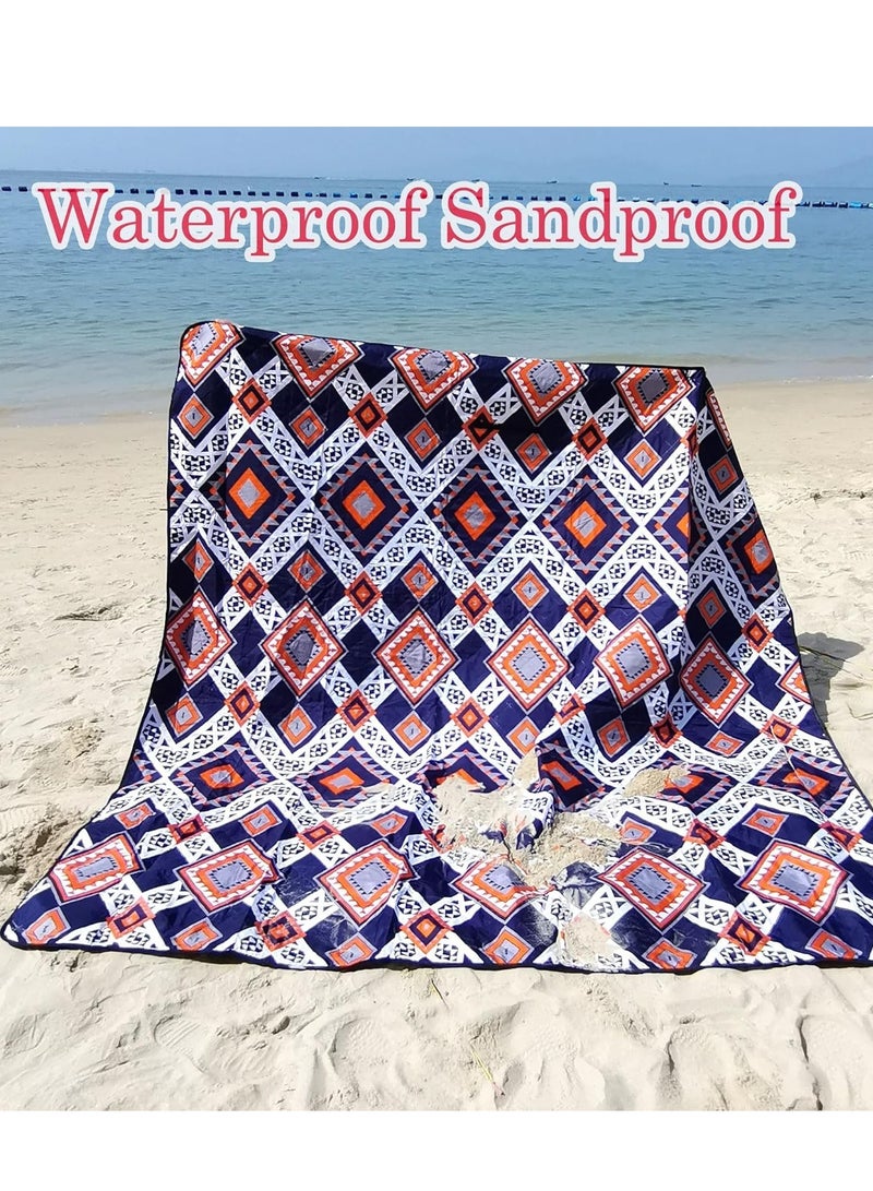 Captaintech Large Outdoor Picnic Blankets, 79''x79'' Sandproof Beach Blanket Lightweight Foldable Extra =Perfect for Family Camping Park Travel Grass - Image 2