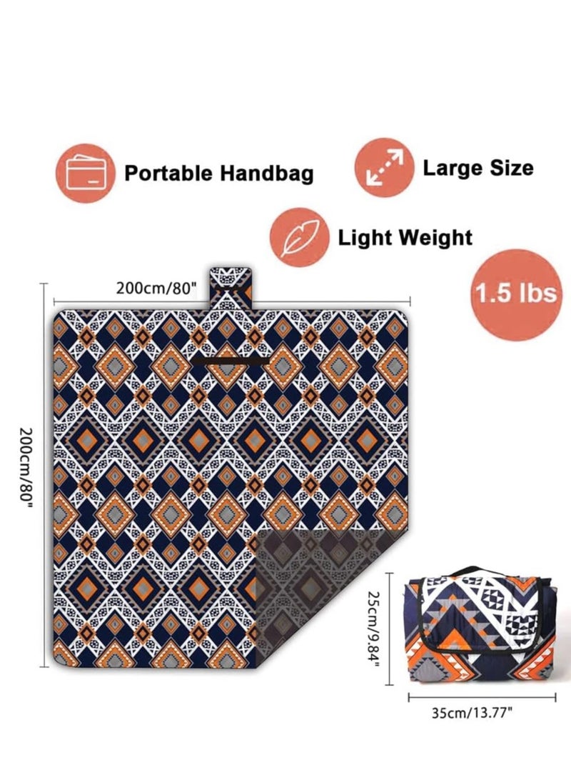 Captaintech Large Outdoor Picnic Blankets, 79''x79'' Sandproof Beach Blanket Lightweight Foldable Extra =Perfect for Family Camping Park Travel Grass - Image 5