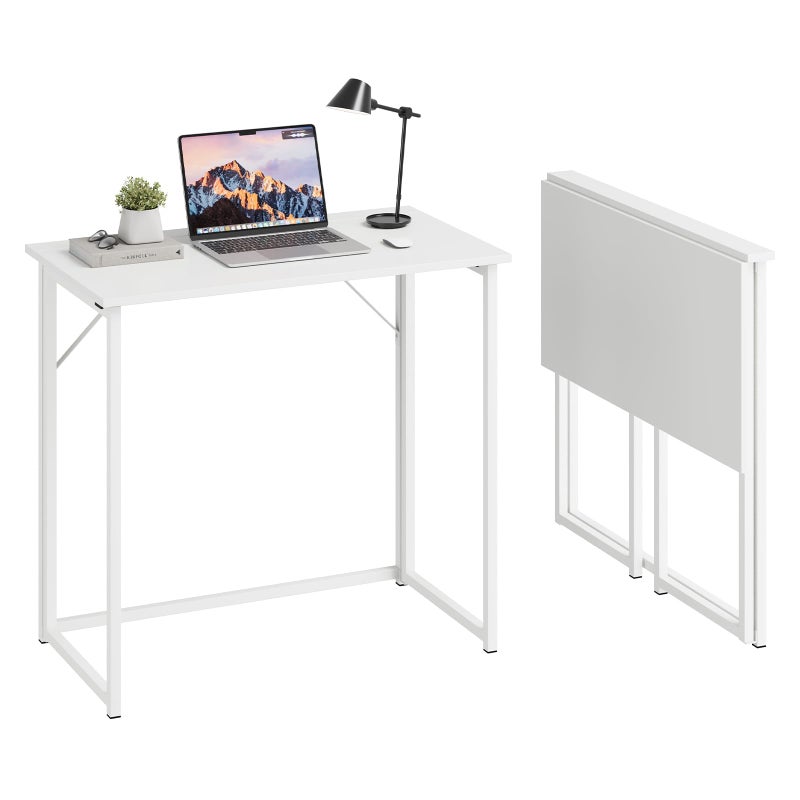 Dripex Folding Desk Foldable Small Computer Desk Writing Table for Small Place Easy Assembly White