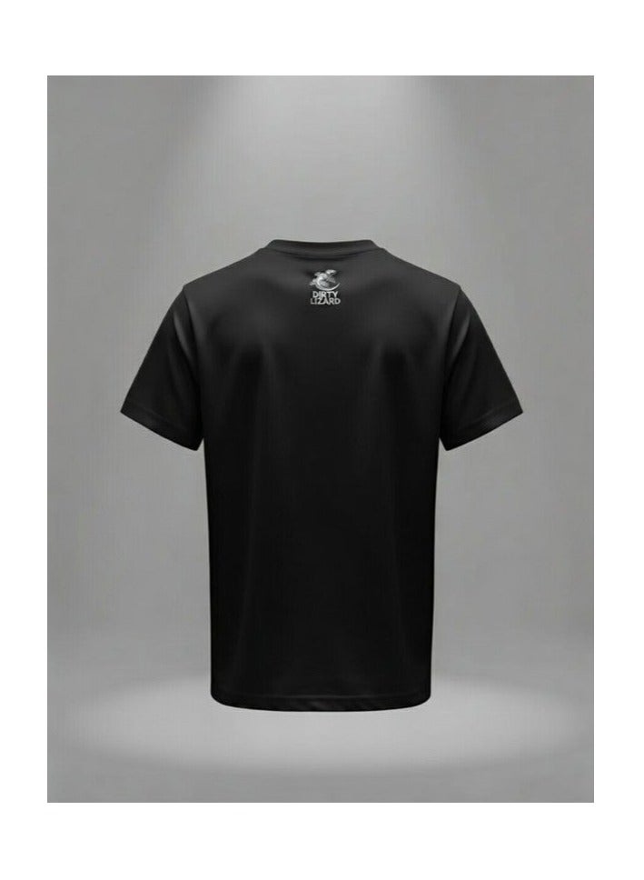 Dirty Lizard Black printed t-shirt with Street wear image 100% cotton 42 - Image 2