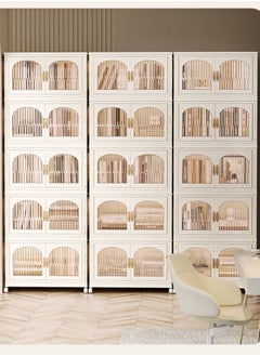 Generic Portable Kids Wardrobe Foldable Combination Wardrobe Baby and Children's Clothing Toy Storage Cabinet Free Installation Snack Cabinet(5 Low)  - Image 5