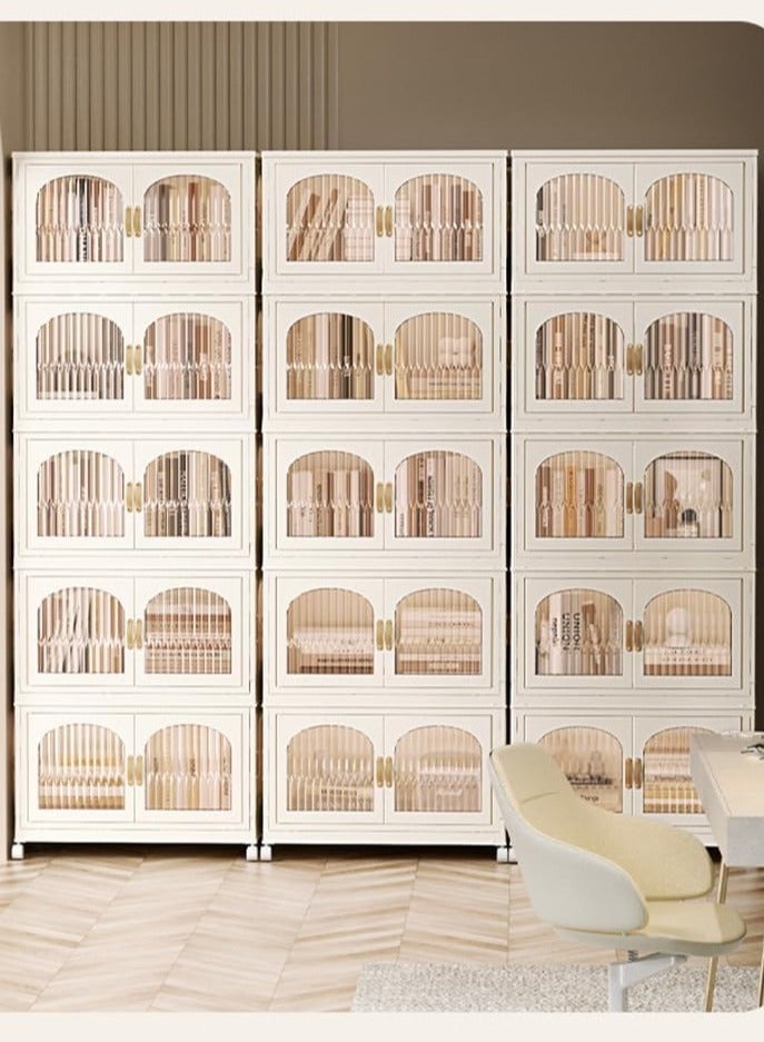 Generic Portable Kids Wardrobe Foldable Combination Wardrobe Baby and Children's Clothing Toy Storage Cabinet Free Installation Snack Cabinet(5 Low)  - Image 5
