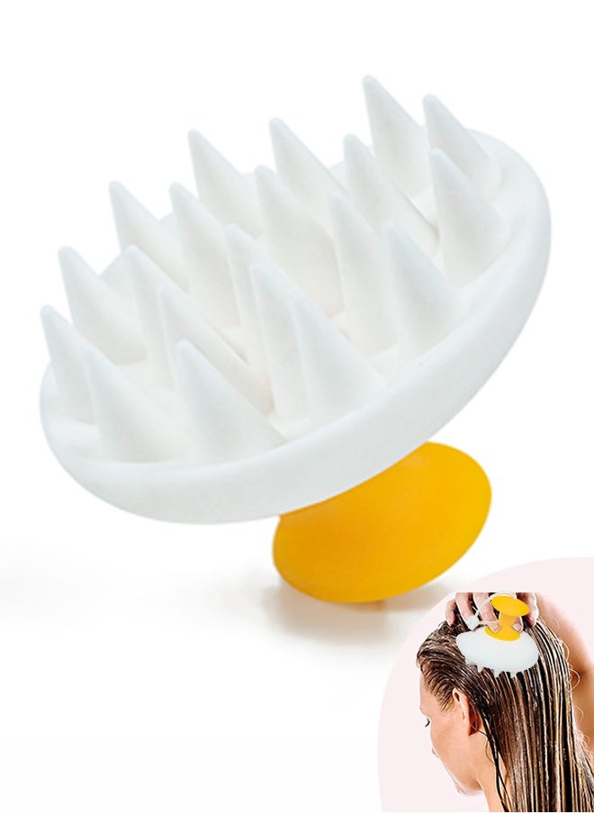 HieerBus Hair brush,Scalp Massager Hair Growth, Scalp Scrubber with Soft Silicone Bristles for Hair Growth & Dandruff Removal, Hair Shampoo Brush for Scalp Exfoliator, The shape of a poached egg  - Image 1