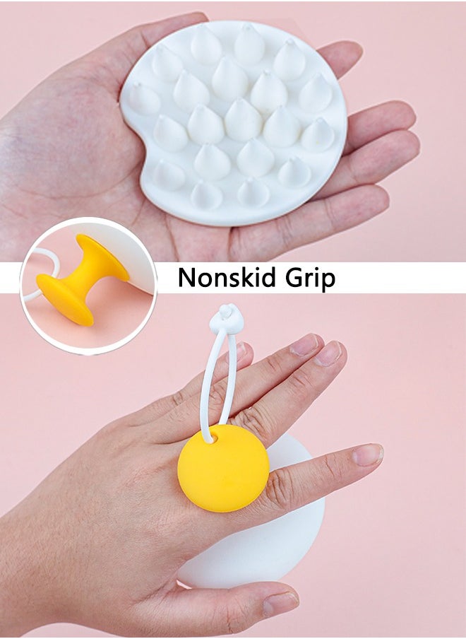 HieerBus Hair brush,Scalp Massager Hair Growth, Scalp Scrubber with Soft Silicone Bristles for Hair Growth & Dandruff Removal, Hair Shampoo Brush for Scalp Exfoliator, The shape of a poached egg  - Image 2