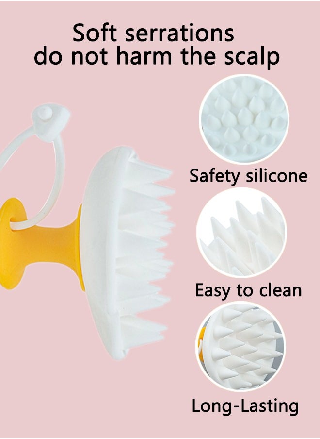 HieerBus Hair brush,Scalp Massager Hair Growth, Scalp Scrubber with Soft Silicone Bristles for Hair Growth & Dandruff Removal, Hair Shampoo Brush for Scalp Exfoliator, The shape of a poached egg  - Image 3