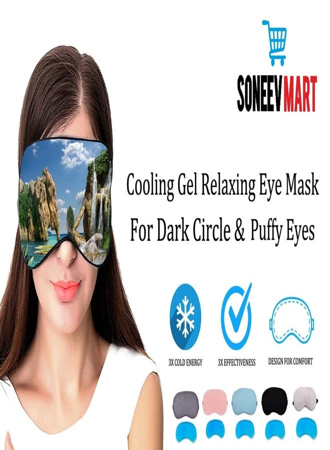 SONEEV MART قناع العين الجل الفاخر من سونيف مارت للاسترخاء المهدئ وتخفيف التوتر، قابل لإعادة الاستخدام، ومثالي للعلاج البارد، لعلاج انتفاخ العينين والهالات السوداء والصداع. - Image 3