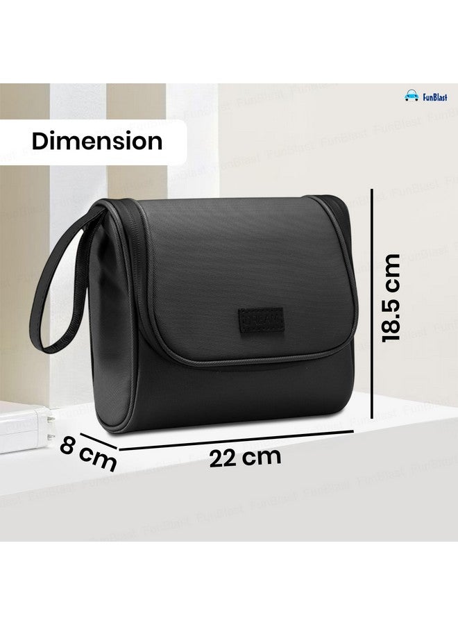 FunBlast Multipurpose Hanging Toiletry Bag with Hook, Large Capacity Travel Pouch for Unisex, Travel Organizer for Toiletries, Portable Vanity Bag & Cosmetic Bag (Black) - Image 2