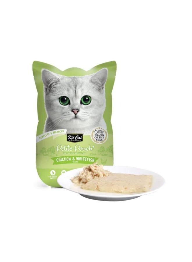Kit Cat Petite complete and balanced food chicken and white fish in jelly wet cat food 70 grams