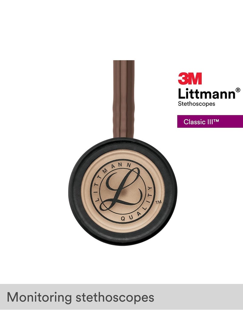 Littmann 3M Littmann Classic III Monitoring Stethoscope Copper-Finish Chestpiece Chocolate Tube 27 inch 5809 - Image 3