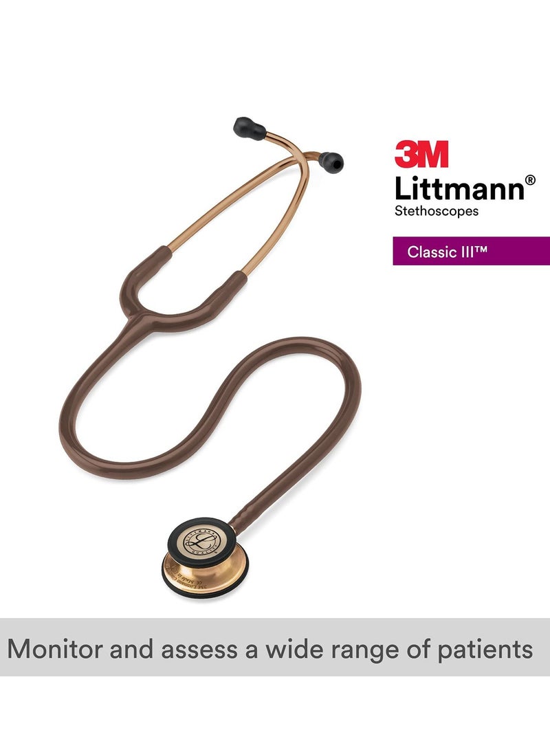Littmann 3M Littmann Classic III Monitoring Stethoscope Copper-Finish Chestpiece Chocolate Tube 27 inch 5809 - Image 2