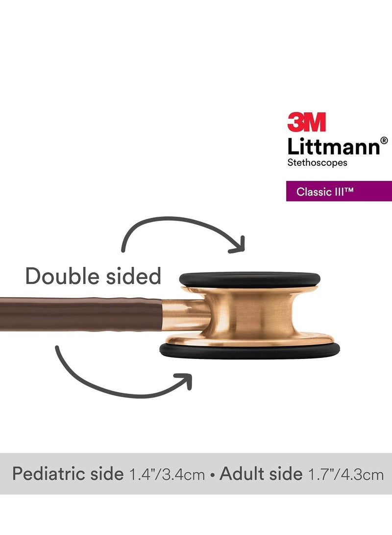 Littmann 3M Littmann Classic III Monitoring Stethoscope Copper-Finish Chestpiece Chocolate Tube 27 inch 5809 - Image 4