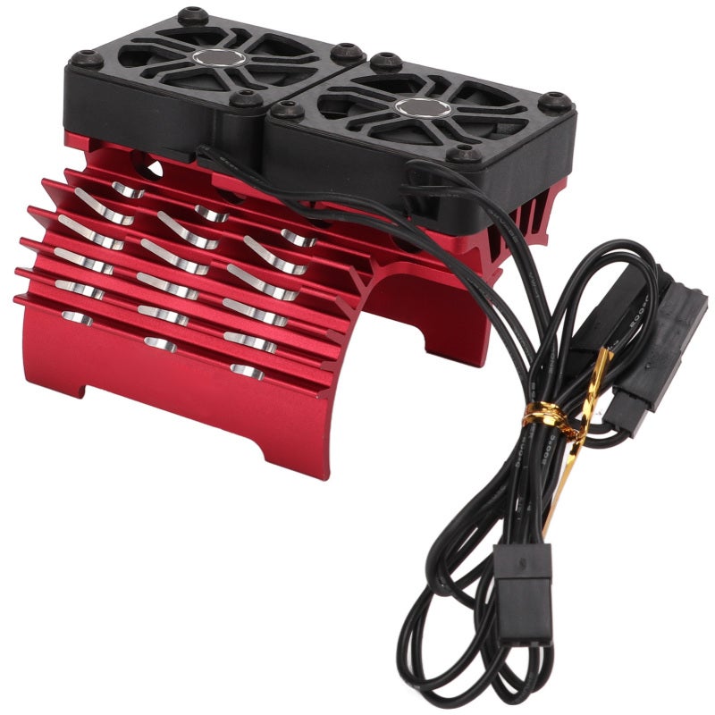 SURPASS HOBBY 55/56/58mm Brushless Motor Cooling Fan Dual Fan Motor Heatsink Radiator for 1/5 Remote Control Car 8.4V 16000RPMRed - Image 4