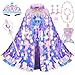 LIMIROLER Princess Dress Up Toys Princess Dress Up Clothes Rainbow Mermaid Cape Kit 9 Pcs Gift Set for Little Girls 38 Years Old Great Gift Set for Birthday Christmas Halloween Purple - Image 3