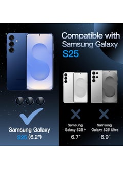 بورتوني واقي عدسة الكاميرا لهاتف Samsung Galaxy S25 5G 9H من الزجاج المقوى المعدني بحلقة فردية سهل التركيب لهاتف Samsung Galaxy S25 مقاس 6.2 بوصة  - Image 2