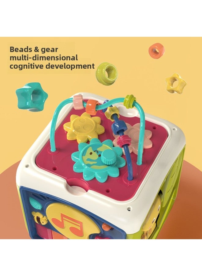 Baby Toy Hand Drum Children's Racket Drum Polyhedron Educational Toy Music 6 Months Baby Early Education 0-1 Years Old-Color:Type B Seven-sided Body - Image 5