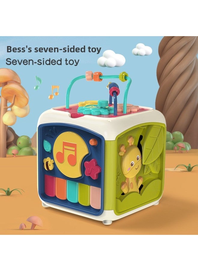 Baby Toy Hand Drum Children's Racket Drum Polyhedron Educational Toy Music 6 Months Baby Early Education 0-1 Years Old-Color:Type B Seven-sided Body - Image 3