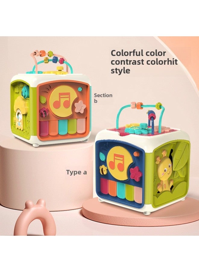 Baby Toy Hand Drum Children's Racket Drum Polyhedron Educational Toy Music 6 Months Baby Early Education 0-1 Years Old-Color:Type B Seven-sided Body - Image 2