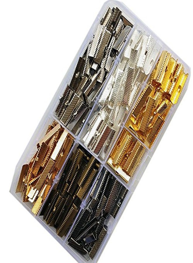 شينكو كرافت مجموعة من 6 ألوان من Chenkou Craft، 240 قطعة من الخرز السائب، مقاس 25 مم، مشابك شريطية، نهاية علامات المجوهرات (25 × 7 مم) - Image 1