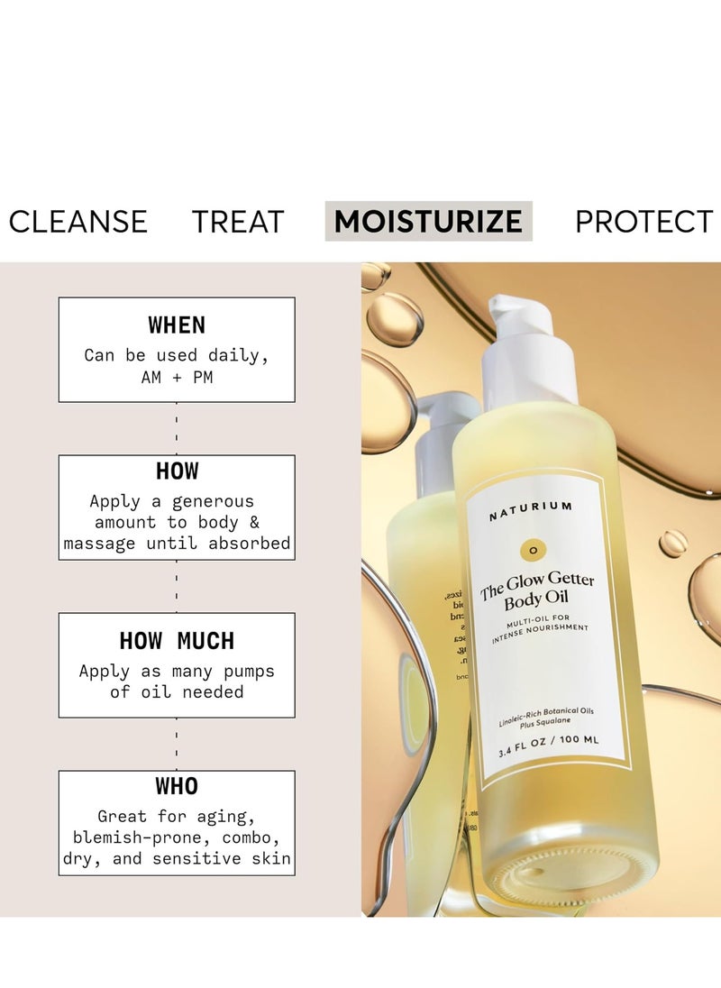 NATURIUM Naturium The Glow Getter Body Oil, Multi-Oil for Intense Nourishment, Hydrating & Moisturizing Formula, Vegan & Cruelty-Free, 3.4 oz  - Image 2