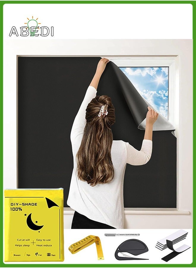 Portable Blackout Curtains with Self Adhesive Tape, DIY for Bedroom, Living Room, Bathroom and Attic, 100*145cm - Image 1