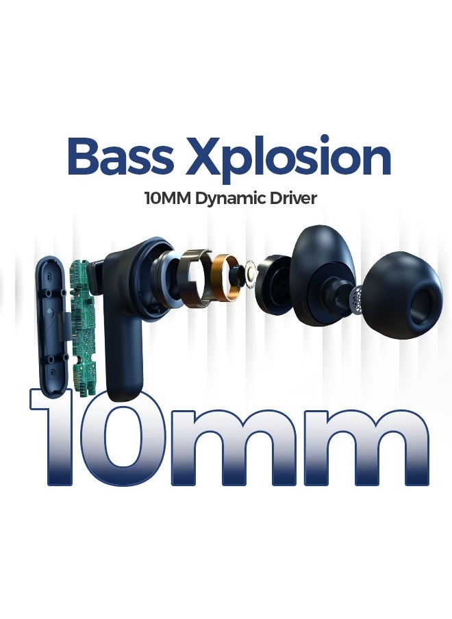 Faster - Valor Wireless Earbuds with Active Noise Cancellation (ANC) - 36 Hours Playtime with Bluetooth 5.3 - HiFi Stereo Sound Airpods - Gaming Bluetooth Earphones with Ultra-Low Latency - Deep Bass, IPX4 Water Resistant - For Exercise, Gym - Compatible with iPhone & Android (Silver) - Image 1