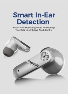 Faster Valor Wireless Earbuds with Active Noise Cancellation (ANC) - 36 Hours Playtime with Bluetooth 5.3 - HiFi Stereo Sound Airpods - Gaming Bluetooth Earphones with Ultra-Low Latency - Deep Bass, IPX4 Water Resistant - For Exercise, Gym - Compatible with iPhone & Android (Silver)  - Image 4