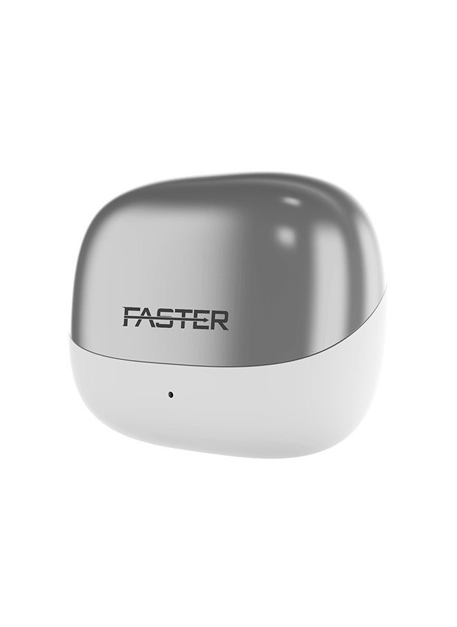 Faster - Valor Wireless Earbuds with Active Noise Cancellation (ANC) - 36 Hours Playtime with Bluetooth 5.3 - HiFi Stereo Sound Airpods - Gaming Bluetooth Earphones with Ultra-Low Latency - Deep Bass, IPX4 Water Resistant - For Exercise, Gym - Compatible with iPhone & Android (Silver) - Image 1