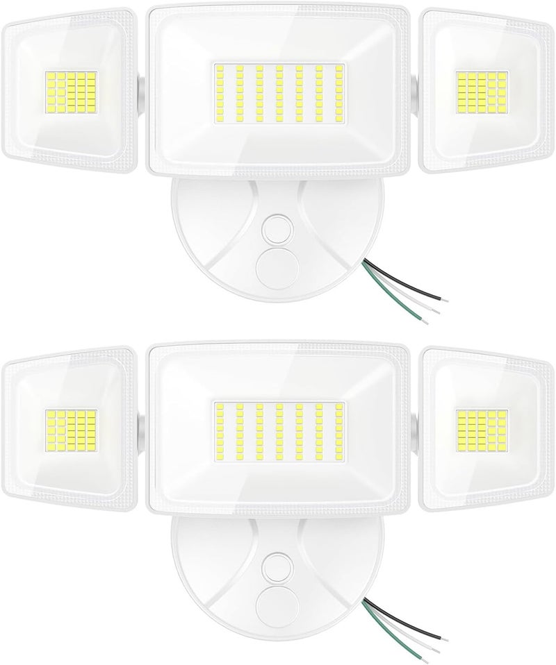 Onforu 2 Pack 75W Flood Lights Outdoor, 7000LM LED Flood Lighting Outdoor Switch Controlled, IP65 Waterproof Exterior Floodlight Fixture with 3 Adjustable Heads, 6500K Security Light for Garage Yard - Image 1