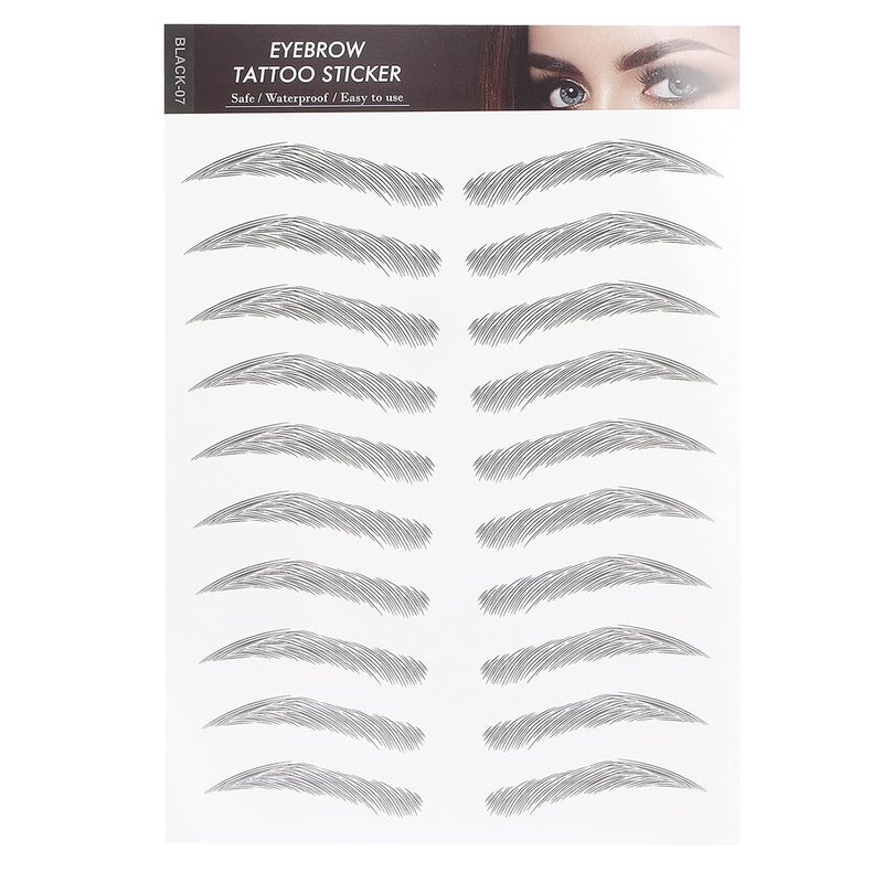 6D Eyebrow Sticker Professional Eyebrow Transfer Sticker Eyebrow Makeup Tool for Women and Girls BlackBLACK07