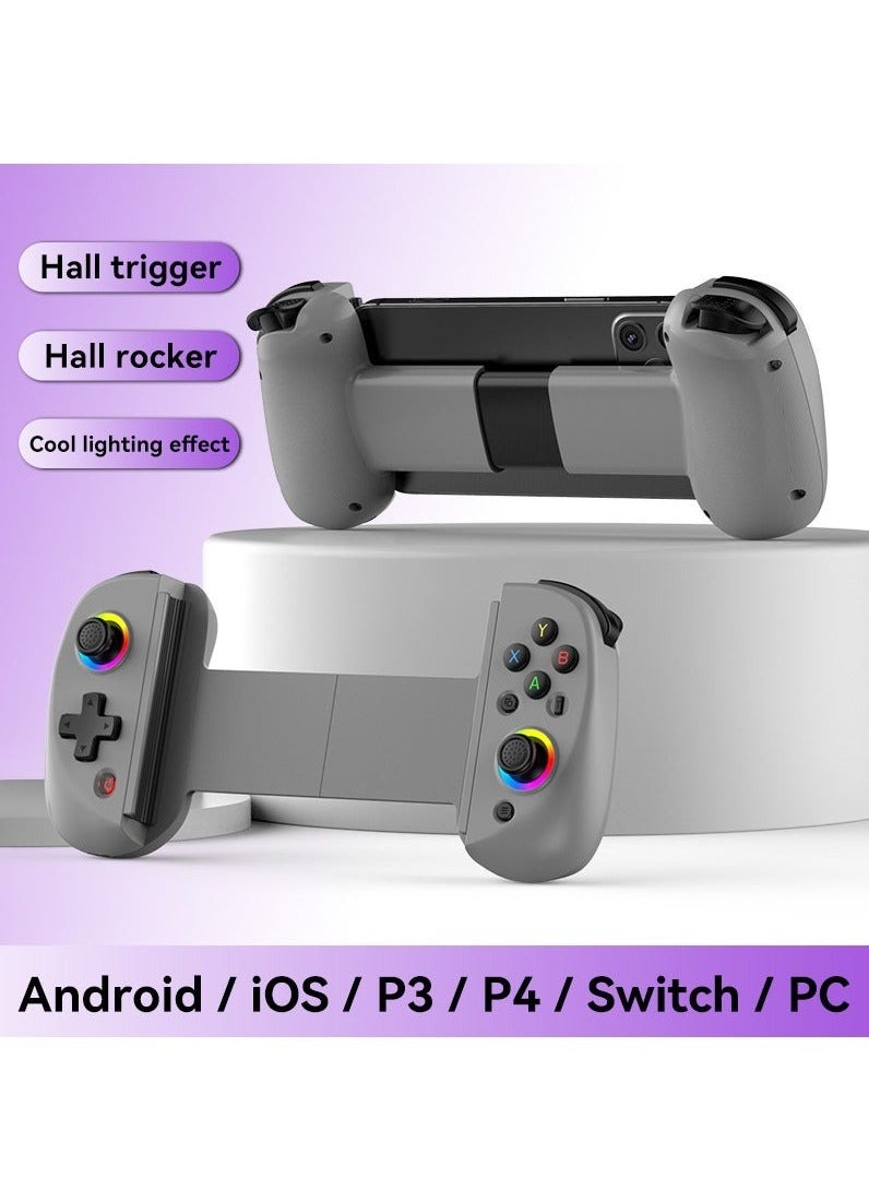 Generic D8 Mobile Gaming Controller for iPhone/Android/PC/Nintendo Switch/PS4, Cloud Games, with Hall Effect Joystick, 6 Axis Gyro (Grey)  - Image 1