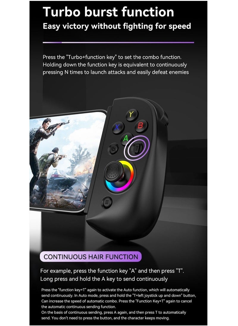 Generic - D8 Mobile Gaming Controller for iPhone/Android/PC/Nintendo Switch/PS4, Cloud Games, with Hall Effect Joystick, 6 Axis Gyro (Grey) - Image 1