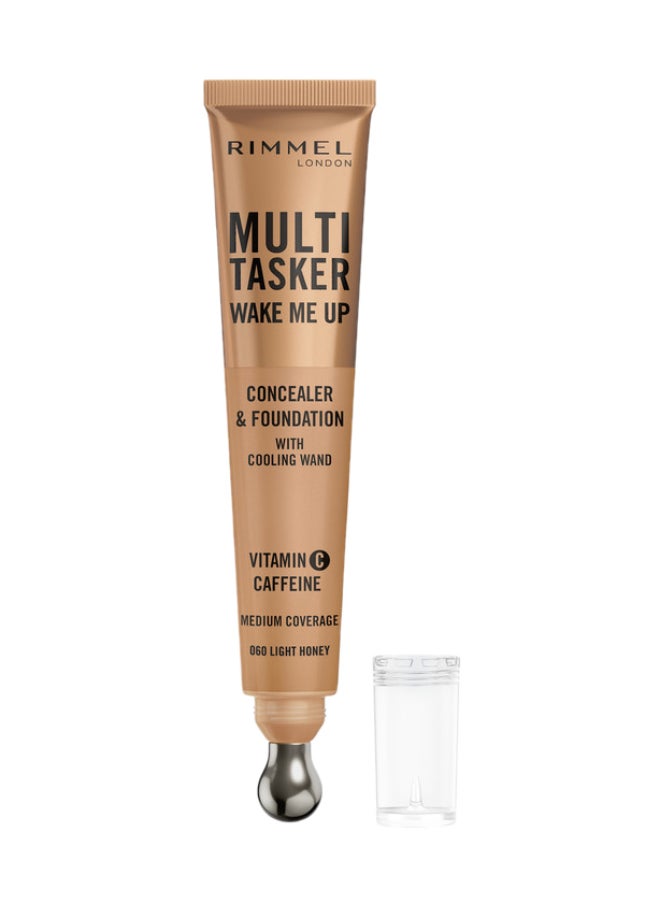 RIMMEL LONDON Multi-Tasker Wake Me Up Concealer & Foundation - 60 - Light Honey, 20ml  - Image 1